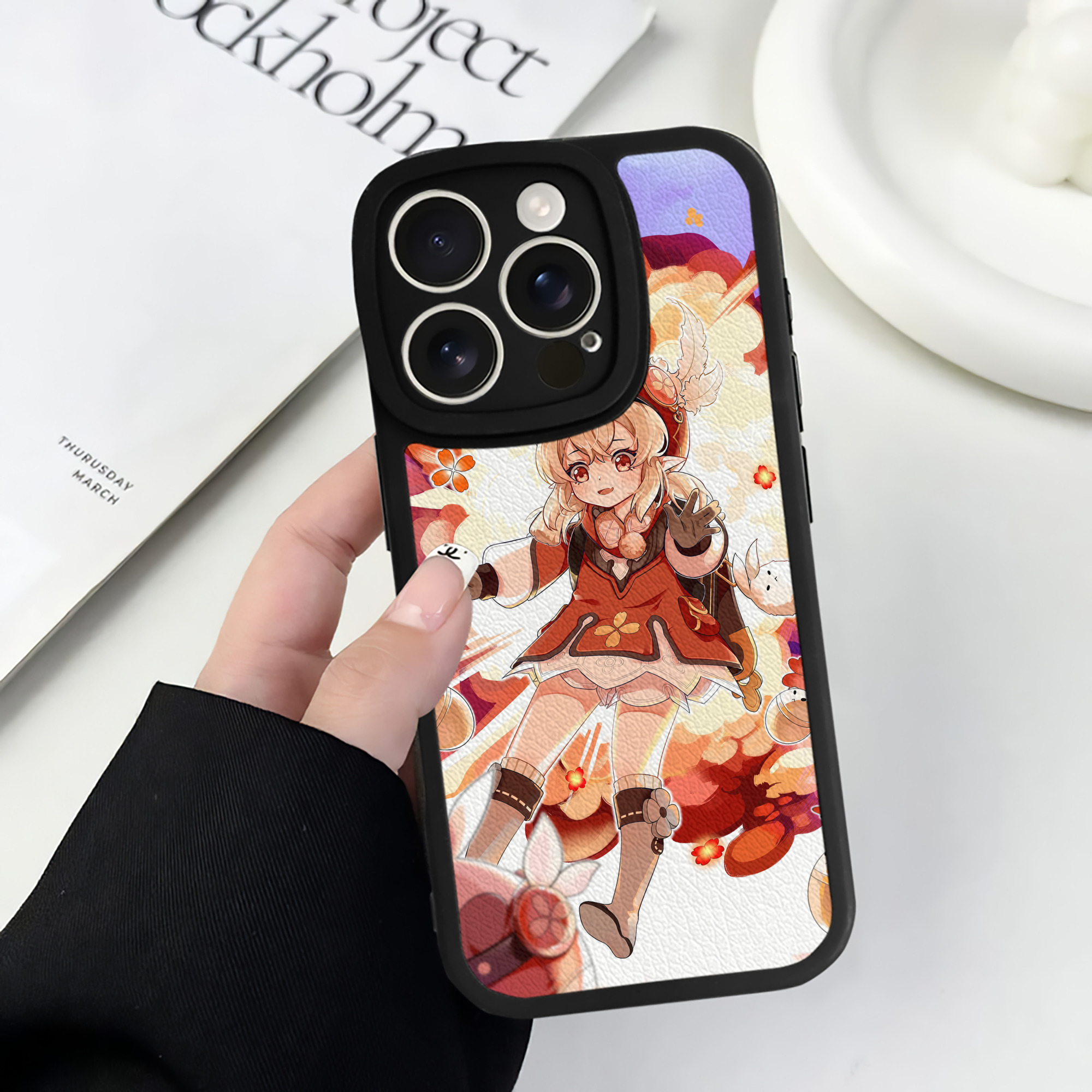 げんし神 genshin 【iPhone 16シリーズ対応】シリコンスマホケース（レザー調） 材質：シリコン